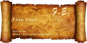Fein Edit névjegykártya